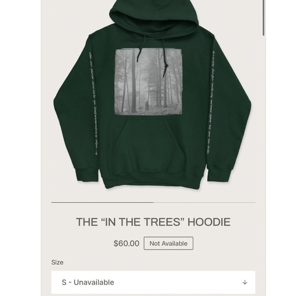 Taylor Swift "In the Trees" Folklore green hoodie size small - Picture 3 of 9
